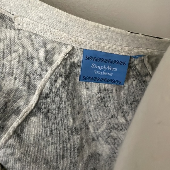 Sparkle metallic grey silver black fine knit ribbed cardigan sweater xs small - Picture 9 of 16